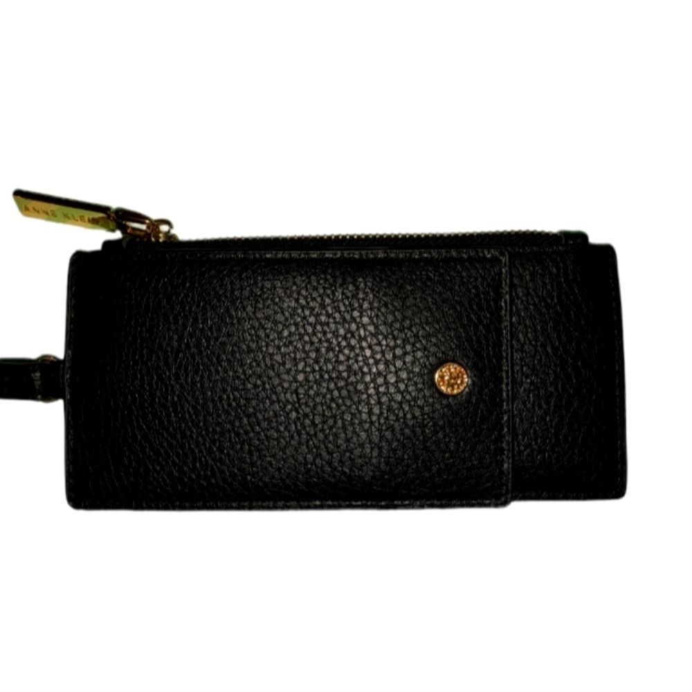 Anne Klein Black Leather Wristlet Wallet